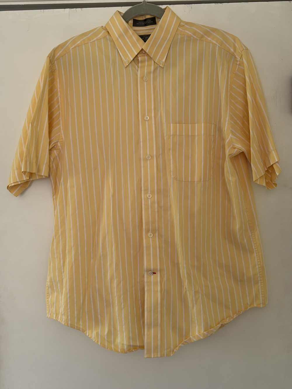 Daniel Cremieux Touch of Silk Yellow and White Striped Button-Down Shirt